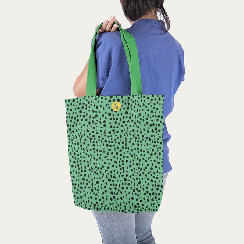 Fashion, accesorii si bijuterii - Femei - Accesorii femei - Genti si rucsacuri femei - Geanta Handmade Tote Liner Captusit, Mulewear, Animal Print Coral, Multicolor, 43 x 37 cm - Infinity.ro