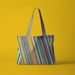 Fashion, accesorii si bijuterii - Femei - Accesorii femei - Genti si rucsacuri femei - Geanta Handmade, Tote Bag Fatty Original Mulewear, Abstract Magia Culorilor, Multicolor, 43 x 37 cm - Infinity.ro