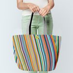 Fashion, accesorii si bijuterii - Femei - Accesorii femei - Genti si rucsacuri femei - Geanta Handmade, Tote Bag Fatty Original Mulewear, Abstract Magia Culorilor, Multicolor, 43 x 37 cm - Infinity.ro