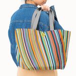 Fashion, accesorii si bijuterii - Femei - Accesorii femei - Genti si rucsacuri femei - Geanta Handmade, Tote Bag Fatty Original Mulewear, Abstract Magia Culorilor, Multicolor, 43 x 37 cm - Infinity.ro