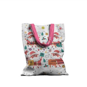 Geanta Handmade Tote Basic, Merry Christmas Mos Craciun