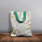 Fashion, accesorii si bijuterii - Femei - Accesorii femei - Genti si rucsacuri femei - Geanta Handmade Tote Basic, Abstract Forme Desen de Copii, Multicolor, 43 x 37 cm - Infinity.ro