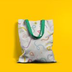 Fashion, accesorii si bijuterii - Femei - Accesorii femei - Genti si rucsacuri femei - Geanta Handmade Tote Basic, Abstract Forme Desen de Copii, Multicolor, 43 x 37 cm - Infinity.ro