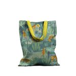Fashion, accesorii si bijuterii - Femei - Accesorii femei - Genti si rucsacuri femei - Geanta Handmade Tote Basic, Mulewear, Botanic Plante Tigru in Savana, Multicolor, 43 x 37 cm - Infinity.ro