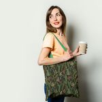 Fashion, accesorii si bijuterii - Femei - Accesorii femei - Genti si rucsacuri femei - Geanta Handmade Tote Basic, Mulewear, Botanic Gradina Bunicii, Multicolor, 43 x 37 cm - Infinity.ro