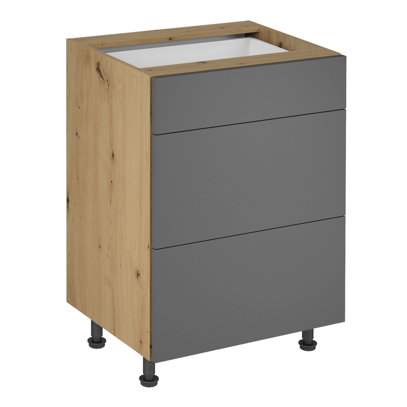 Casa si Gradina - Mobilier - Dulapuri si sifoniere - Dulapuri - Dulap de jos, stejar artizanal / gri mat, LANGEN D60S3 - Infinity.ro