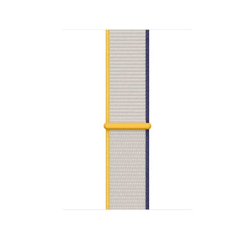 Fashion, accesorii si bijuterii - Barbati - Bijuterii barbati - Ceasuri barbati - Curea pentru Apple Watch, 38-40mm, Bibilel Textil, Alb cu Galben si Bleumarin, SUN-BBL4195 - Infinity.ro