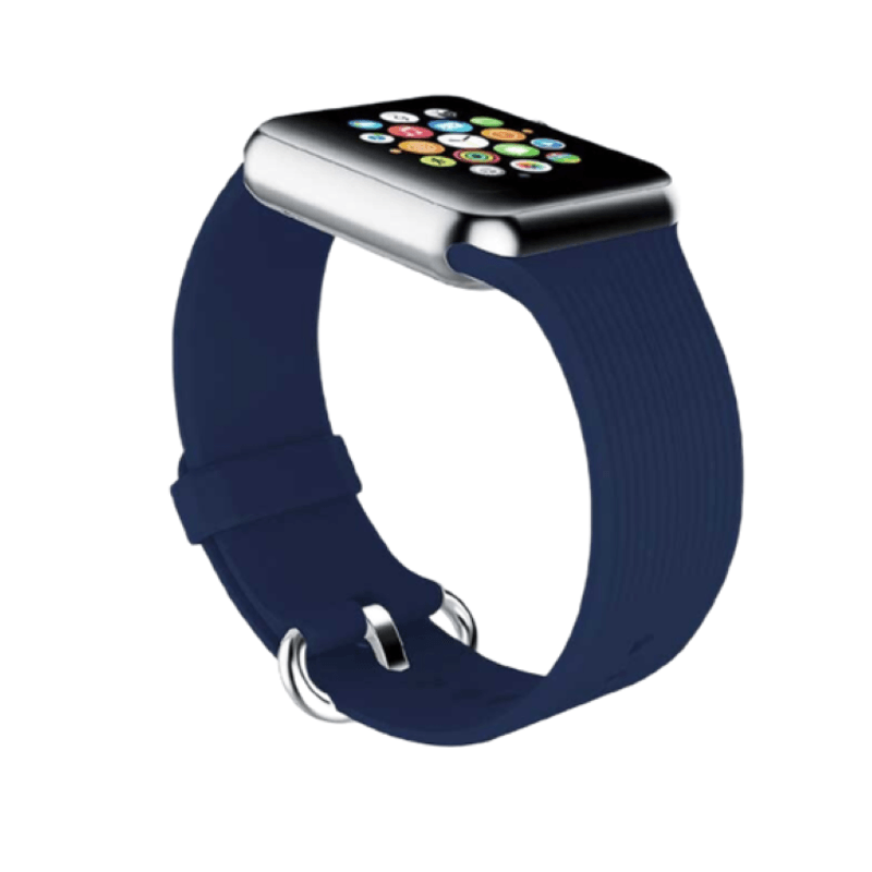 Fashion, accesorii si bijuterii - Barbati - Bijuterii barbati - Ceasuri barbati - Curea din silicon pentru Apple Watch, compatibila cu dimensiunea 42/44 mm, Bleumarin, ALT-BBL4349 - Infinity.ro