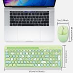 PC, gaming si accesorii - Periferice PC - Tastaturi - Kit tastatura multimedia si mouse wireless, 2.4 GHz, 1600 DPI, 3 butoane si scroll, 888, Verde, WRB-BBL6817 - Infinity.ro