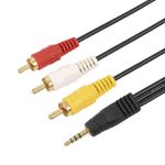 PC, gaming si accesorii - Retelistica - Cabluri si accesorii - Cablu conector 3 RCA la Jack 3.5 mm tata, pentru camera video, 5 m, Negru, BBL7594 - Infinity.ro