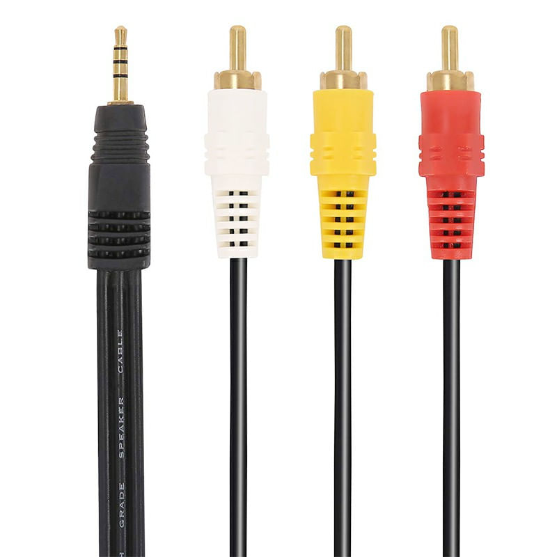 PC, gaming si accesorii - Retelistica - Cabluri si accesorii - Cablu conector 3 RCA la Jack 3.5 mm tata, pentru camera video, 5 m, Negru, BBL7594 - Infinity.ro