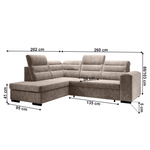 Casa si Gradina - Mobilier - Canapele si coltare - Canapele - Canapea extensibila, gri-maro Taupe, stanga, KLOUDY ROH - Infinity.ro