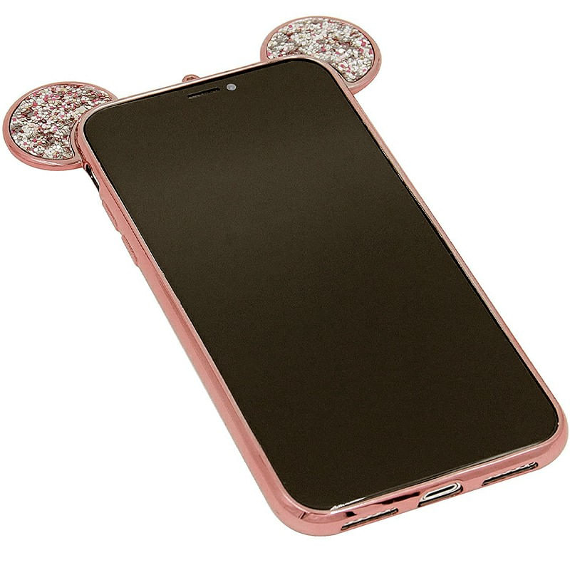 Laptop, Telefoane si Tablete - Telefoane mobile si accesorii - Accesorii Telefoane - Huse telefoane - Husa de protectie cu urechi Mickey Mouse, iPhone 11, TPU moale, sclipici, bumper, carcasa spate, flexibila, roz auriu - Infinity.ro