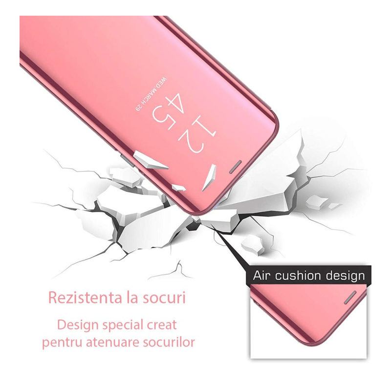 Laptop, Telefoane si Tablete - Telefoane mobile si accesorii - Accesorii Telefoane - Huse telefoane - Husa Clear View, Samsung Galaxy S9 Plus, flip cover, Rose, CRB-BBL6573 - Infinity.ro