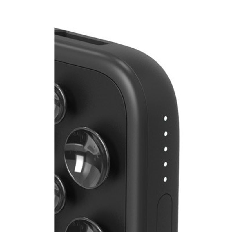 PC, gaming si accesorii - Retelistica - Cabluri si accesorii - Baterie externa wireless Cellara Pulse Power Bank 10000 mAh, 2 porturi USB, fast charge, display LED, Negru - Infinity.ro