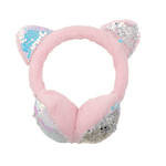 Fashion, accesorii si bijuterii - Copii - Accesorii copii - Caciuli si palarii copii - Casti protectie urechi pentru fetite impotriva frigului si a vantului, 6-8 ani, paiete, Roz - Infinity.ro