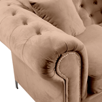 Casa si Gradina - Mobilier - Canapele si coltare - Canapele - Canapea de lux 3 locuri, maro deschis, stofa maro deschis Velvet, ROMANO - Infinity.ro