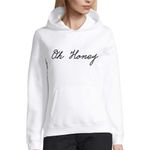 Fashion, accesorii si bijuterii - Femei - Imbracaminte femei - Hanorace femei - Hanorac Femei, ”Oh honey”, L, alb - Infinity.ro