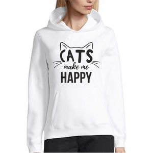 Hanorac Femei, ”Kat s Happy”, alb
