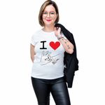 Fashion, accesorii si bijuterii - Femei - Imbracaminte femei - Tricouri si topuri femei - Tricou alb, Femei, I love, XS - Infinity.ro