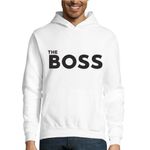 Fashion, accesorii si bijuterii - Barbati - Imbracaminte - Hanorace barbati - Hanorac Barbati, ”The boss”, M, alb - Infinity.ro