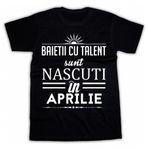 Fashion, accesorii si bijuterii - Barbati - Imbracaminte - Tricouri si bluze barbati - Tricou negru, Nascuti in aprilie M - Infinity.ro