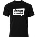 Fashion, accesorii si bijuterii - Barbati - Imbracaminte - Tricouri si bluze barbati - Tricou negru, Gandeste, XL - Infinity.ro
