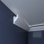 Casa si Gradina - Constructii - Materiale constructii - Profile decorative - Bagheta decorativa pentru banda led din polistiren extrudat, alb 50×67×2000mm , Bl12 - Infinity.ro