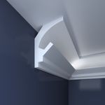 Casa si Gradina - Constructii - Materiale constructii - Profile decorative - Bagheta decorativa pentru banda led din polistiren extrudat alba 90×100×2000mm , BL10 - Infinity.ro