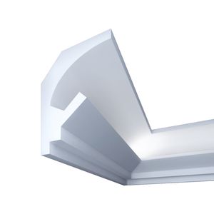 Bagheta decorativa pentru banda led din polistiren extrudat alba 90×100×2000mm , BL10