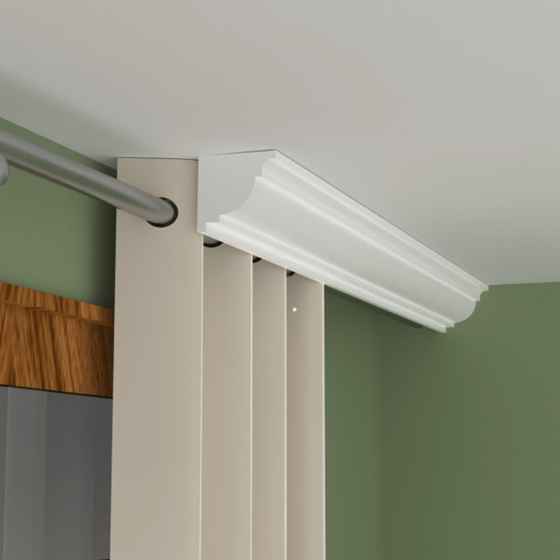 Casa si Gradina - Constructii - Materiale constructii - Profile decorative - Cornisa Masca draperie xps polistiren MD07, 81×78×2000mm - Infinity.ro