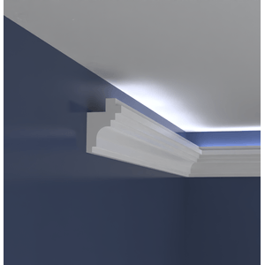Bagheta decorativa pentru banda led din polistiren extrudat, alb 97×65×2000mm, Bl20