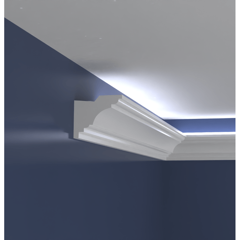 Casa si Gradina - Constructii - Materiale constructii - Profile decorative - Bagheta decorativa pentru banda led din polistiren extrudat, alb 84×99×2000mm, Bl23 - Infinity.ro