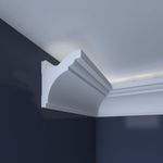 Casa si Gradina - Constructii - Materiale constructii - Profile decorative - Bagheta decorativa pentru banda led din polistiren extrudat alb 91×93×2000mm, Bl05 - Infinity.ro