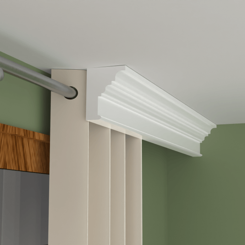 Casa si Gradina - Constructii - Materiale constructii - Profile decorative - Cornisa Masca draperie xps polistiren MD09, 94×120×2000mm - Infinity.ro