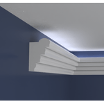 Casa si Gradina - Constructii - Materiale constructii - Profile decorative - Bagheta decorativa pentru banda led din polistiren extrudat, alb 135×83×2000mm, Bl28 - Infinity.ro