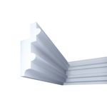 Casa si Gradina - Constructii - Materiale constructii - Profile decorative - Bagheta decorativa pentru banda led din polistiren extrudat , alba 57×120×2000mm , Bl11 - Infinity.ro