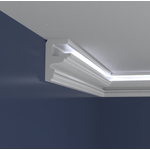 Casa si Gradina - Constructii - Materiale constructii - Profile decorative - Bagheta decorativa pentru banda led din polistiren extrudat, alb 136×85×2000mm, Bl25 - Infinity.ro