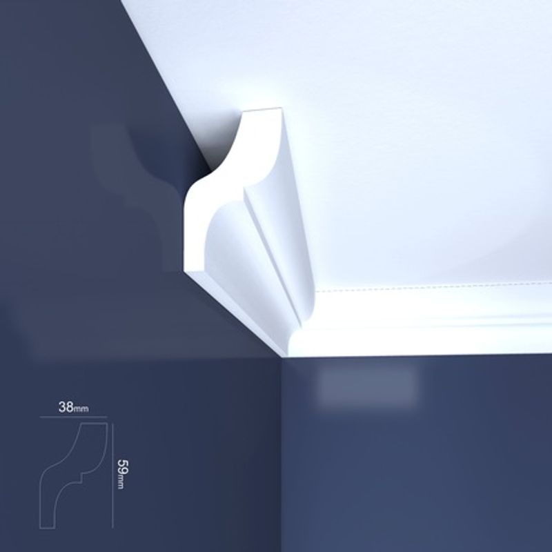 Casa si Gradina - Constructii - Materiale constructii - Profile decorative - Bagheta decorativa interior XPS 38×59×2000mm B009 - Infinity.ro