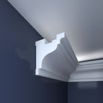 Casa si Gradina - Constructii - Materiale constructii - Profile decorative - Bagheta decorativa pentru banda led din polistiren extrudat alb 86×78×2000mm , Bl09 - Infinity.ro