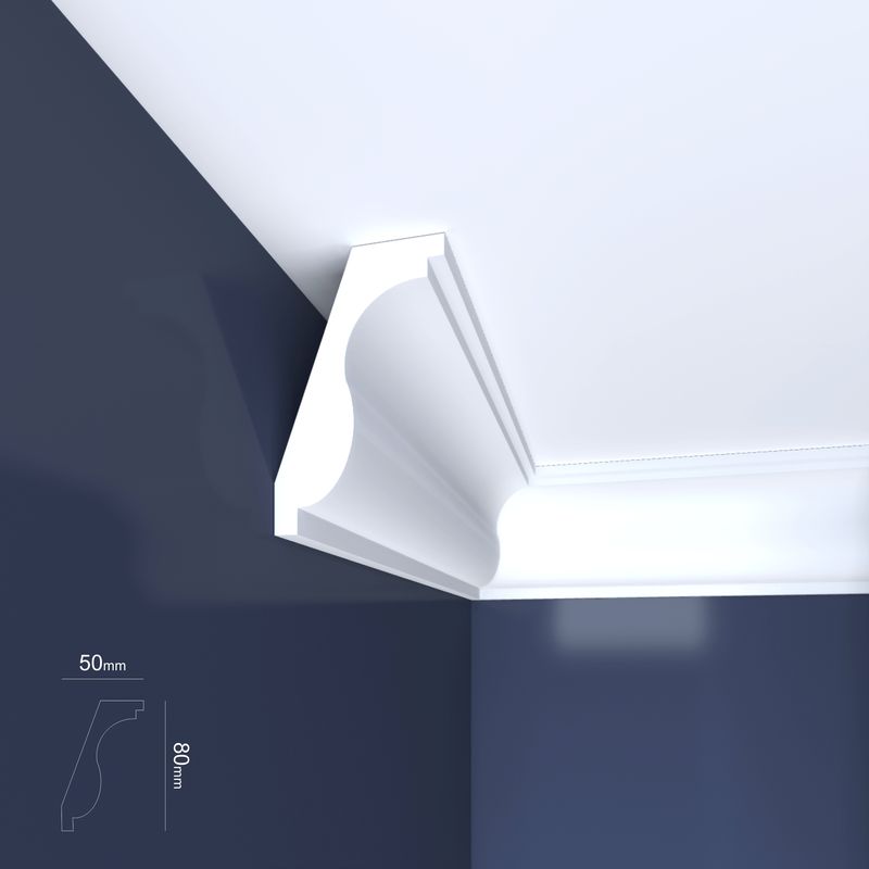 Casa si Gradina - Constructii - Materiale constructii - Profile decorative - Scafa decorativa din polistiren xps Thermodecor B01, 2 m - Infinity.ro