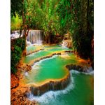 Casa si Gradina - Decoratiuni - Tapet - Fototapet de perete, autoadeziv si lavabil, Cascada verde in trepte, 135 x 225 cm - Infinity.ro
