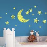 Casa si Gradina - Decoratiuni - Obiecte decorative - Decoratiuni camera copilului - Set luna si stele fosforescente Bibilel pentru decorarea camerei, 20 piese, BBL1813 - Infinity.ro