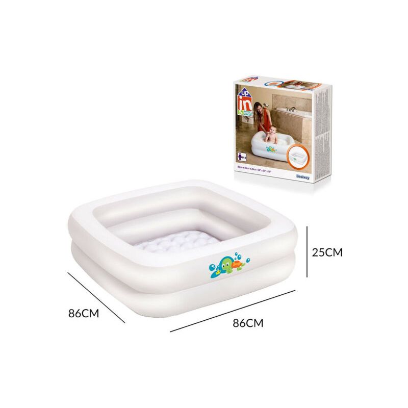 Casa si Gradina - Gradina si terasa - Piscine si accesorii - Piscine copii - Piscina gonflabila BestWay, patrata, alba, 86x25 cm - Infinity.ro