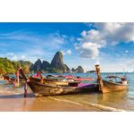 Casa si Gradina - Decoratiuni - Tapet - Fototapet de perete, autoadeziv si lavabil, Plaja 82 cu barci thailandeze, 200 x 150 cm - Infinity.ro