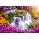 Casa si Gradina - Decoratiuni - Tapet - Fototapet, autocolant, Cascada 45 Cascada in padurea galbena, mov, 220 x 135 cm - Infinity.ro