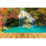 Casa si Gradina - Decoratiuni - Decoratiuni perete - Fototapet, autocolant, Cascada cu ponton, 200 x 150 cm - Infinity.ro