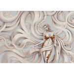 Casa si Gradina - Decoratiuni - Decoratiuni perete - Fototapet, autocolant, Portrait femeie cu decoratiuni murale floral, 250 x 150 cm - Infinity.ro