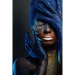 Casa si Gradina - Decoratiuni - Decoratiuni perete - Fototapet de perete, autoadeziv si lavabil, Portrait 51 Femeie pictata cu albastru, 150 x 205 cm - Infinity.ro