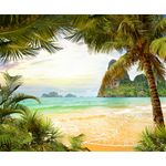 Casa si Gradina - Decoratiuni - Tapet - Fototapet, autocolant, Plaja, palmieri, stanci, 200 x 150 cm - Infinity.ro
